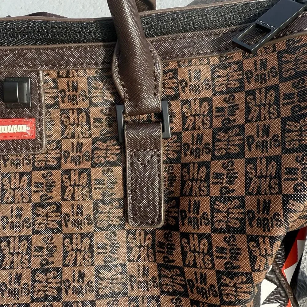 Sprayground Sharks In Paris Small Duffle Bag Brown